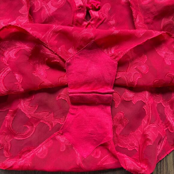 Victoria’s Secret Red Satin Lace Teddy Bodysuit Women’s Small Vintage - Picture 4 of 6